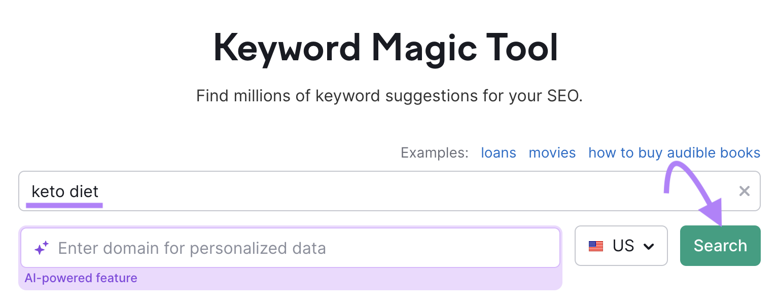 关键字魔术工具 search bar with