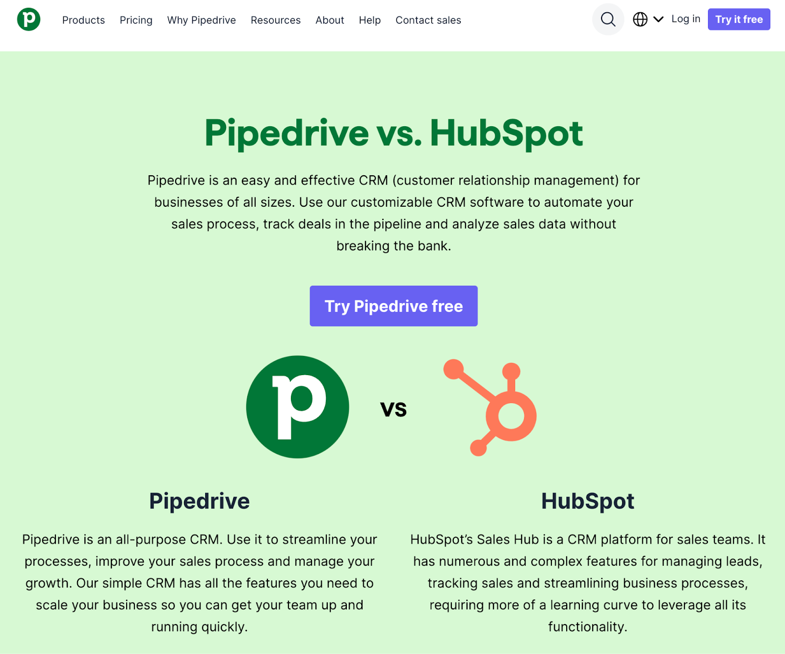 saas blog comp是s pipedrive and hubspot for seo