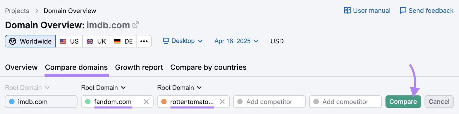 域名概述 with competing domains entered and 