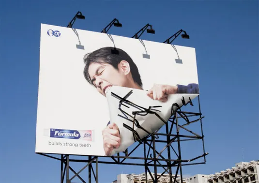 A billboard ad that says 