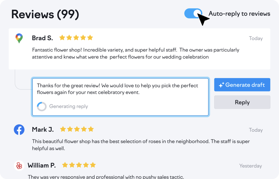 Generating an AI response to a review on the 检讨及管理 tool.