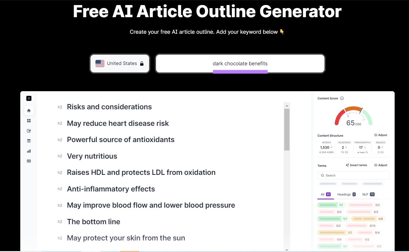 Free AI Article Outline Generator on 冲浪者高级行政主任 with the term