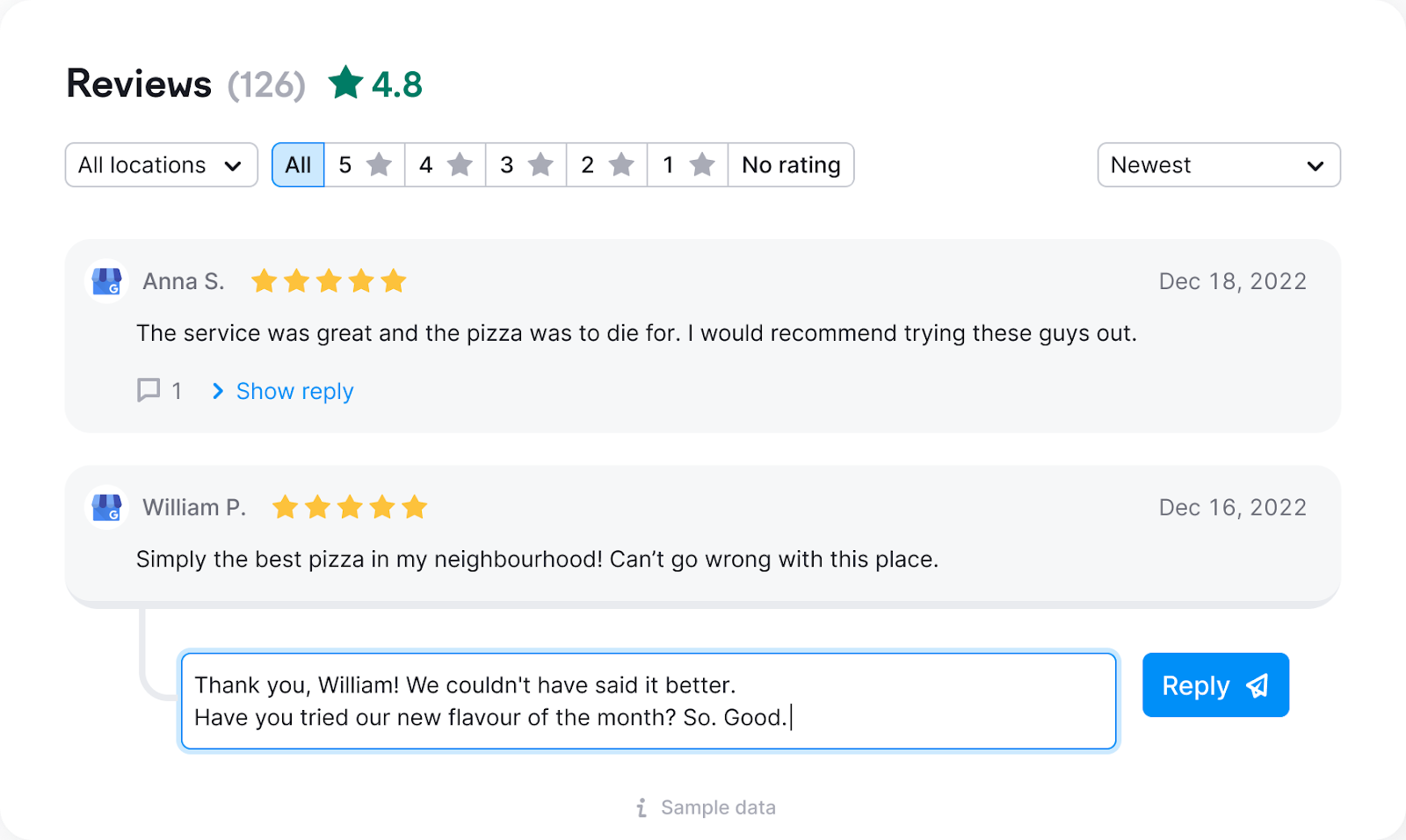 Replying to a review on the Semrush本地 platform.