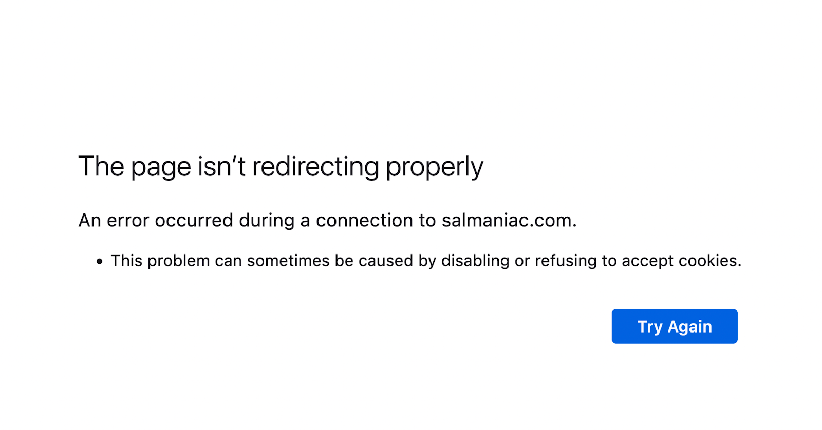 ERR_TOO_MANY_REDIRECTS error in 火狐浏览器