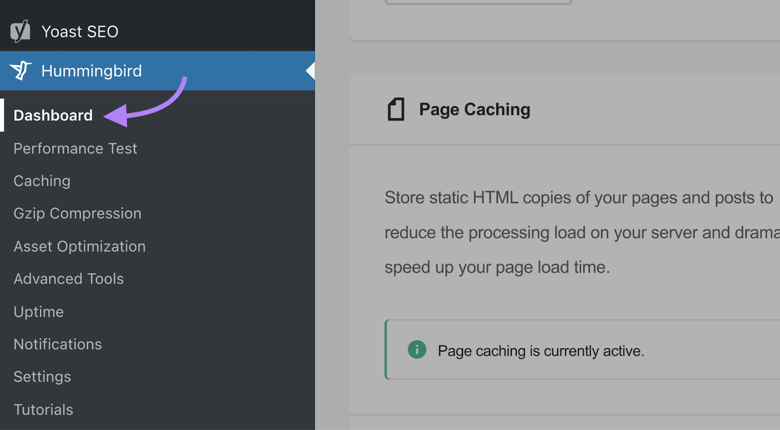 “蜂鸟,蜂鸟” highlighted on the WordPress dashboard menu.