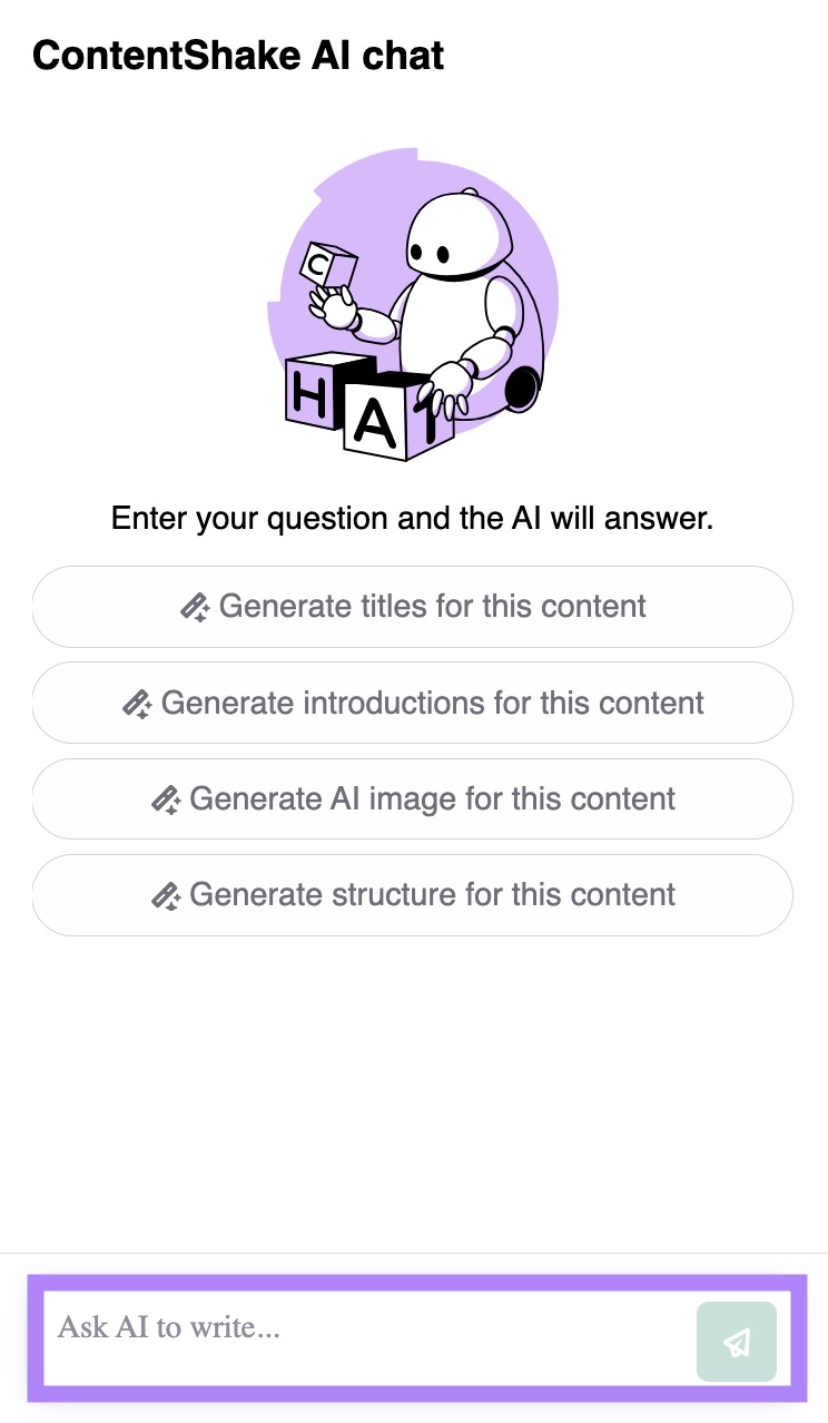 Ai内容 chat window showing different options like
