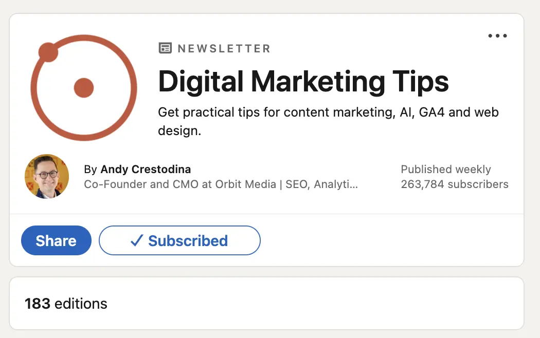 Andy's LinkedIn通讯