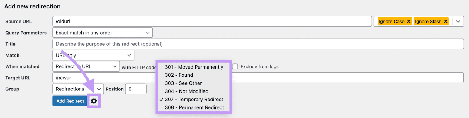 重定向插件 form to set up redirects