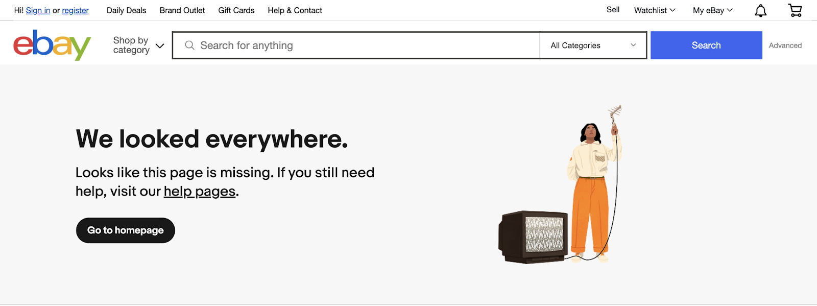 Ebay's 404 page says 