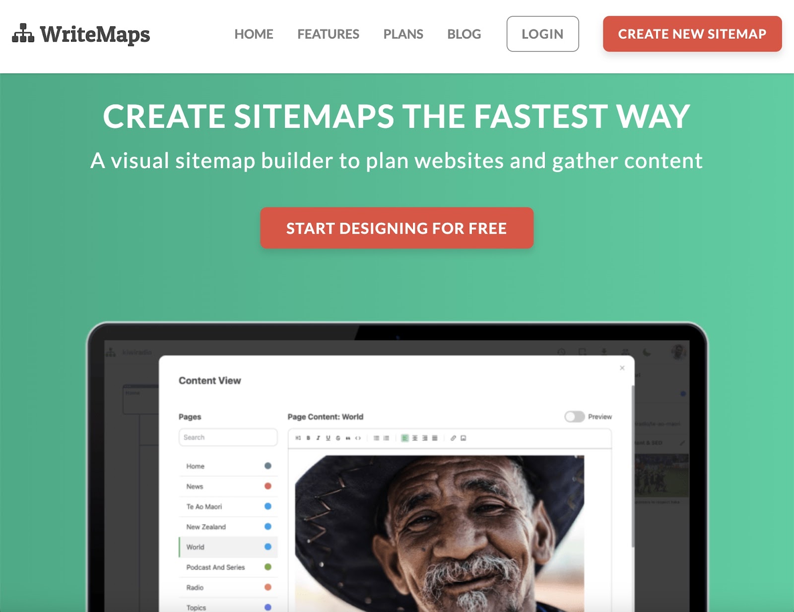 书写地图 landing page