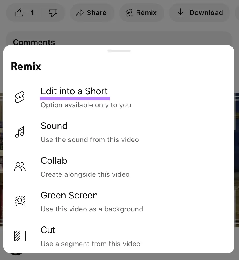 编辑成短 option highlighted