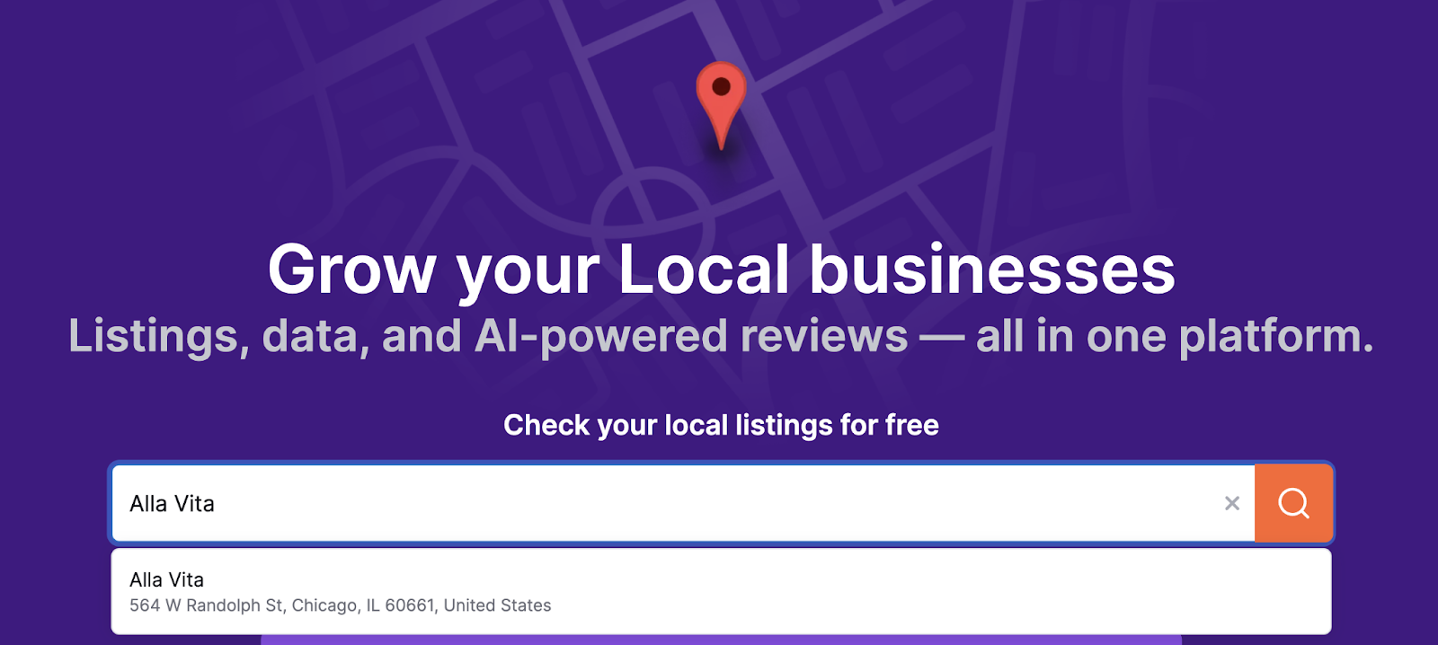 search for a local restaurant in the 上市管理工具。