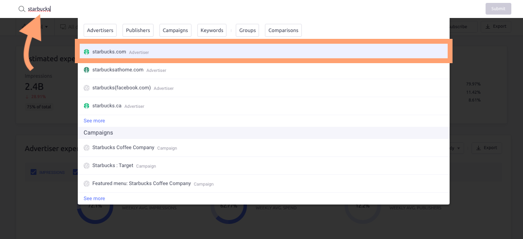 The search bar at the top of the 鹿AdClarity dashboard.