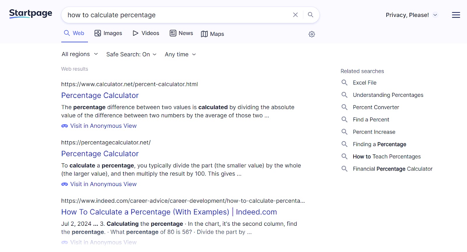 起始页 SERP for