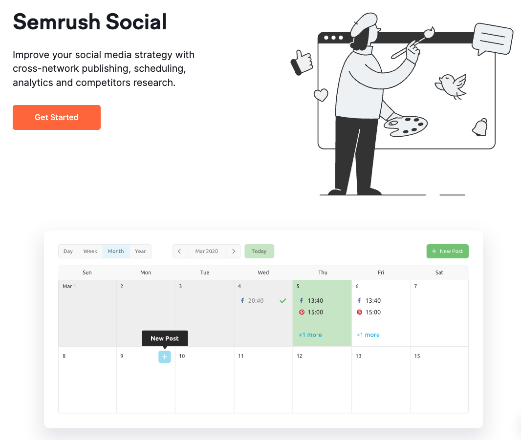 Semrush社会 landing page