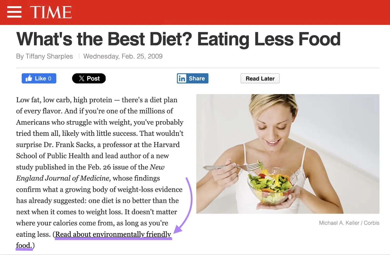 “Read about environmentally friendly food