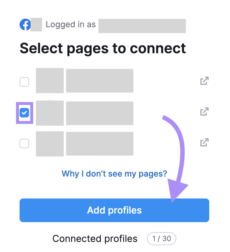 Add Facebook Business Page to 社会分析