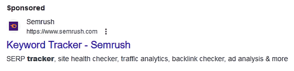 Semrush's 关键字跟踪器 ad