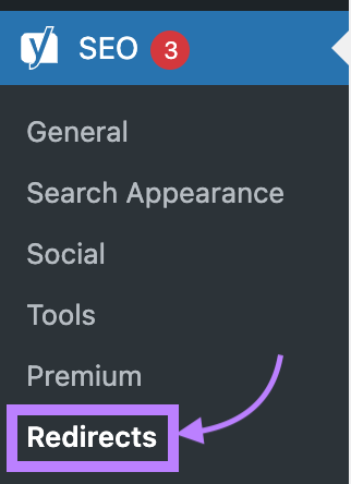 “重定向” button highlighted in the left-hand toolbar