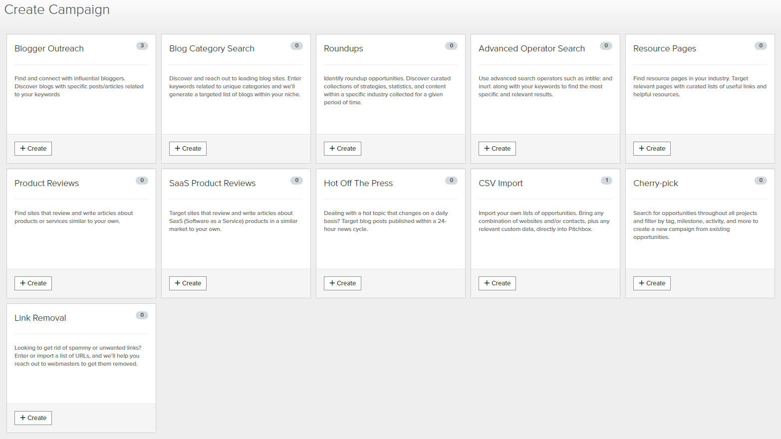 A selection of the options available for creating a campaign in 斗鸡箱