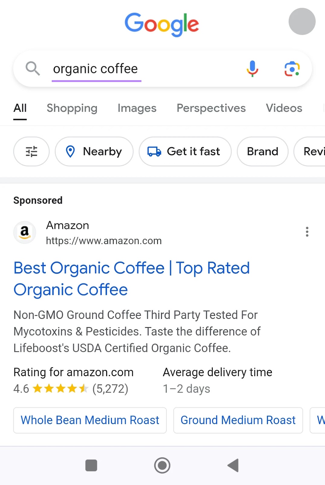 Amazon ad for 