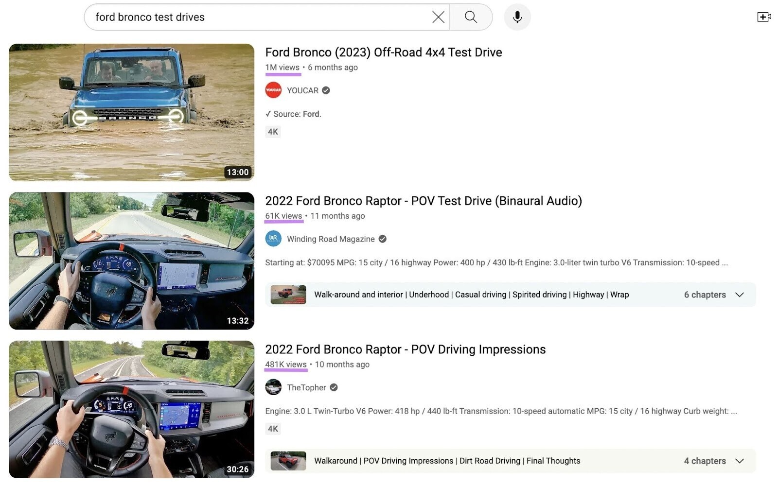 YouTube results for 