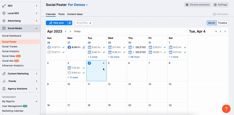 How to schedule posts in 社交海报 demo