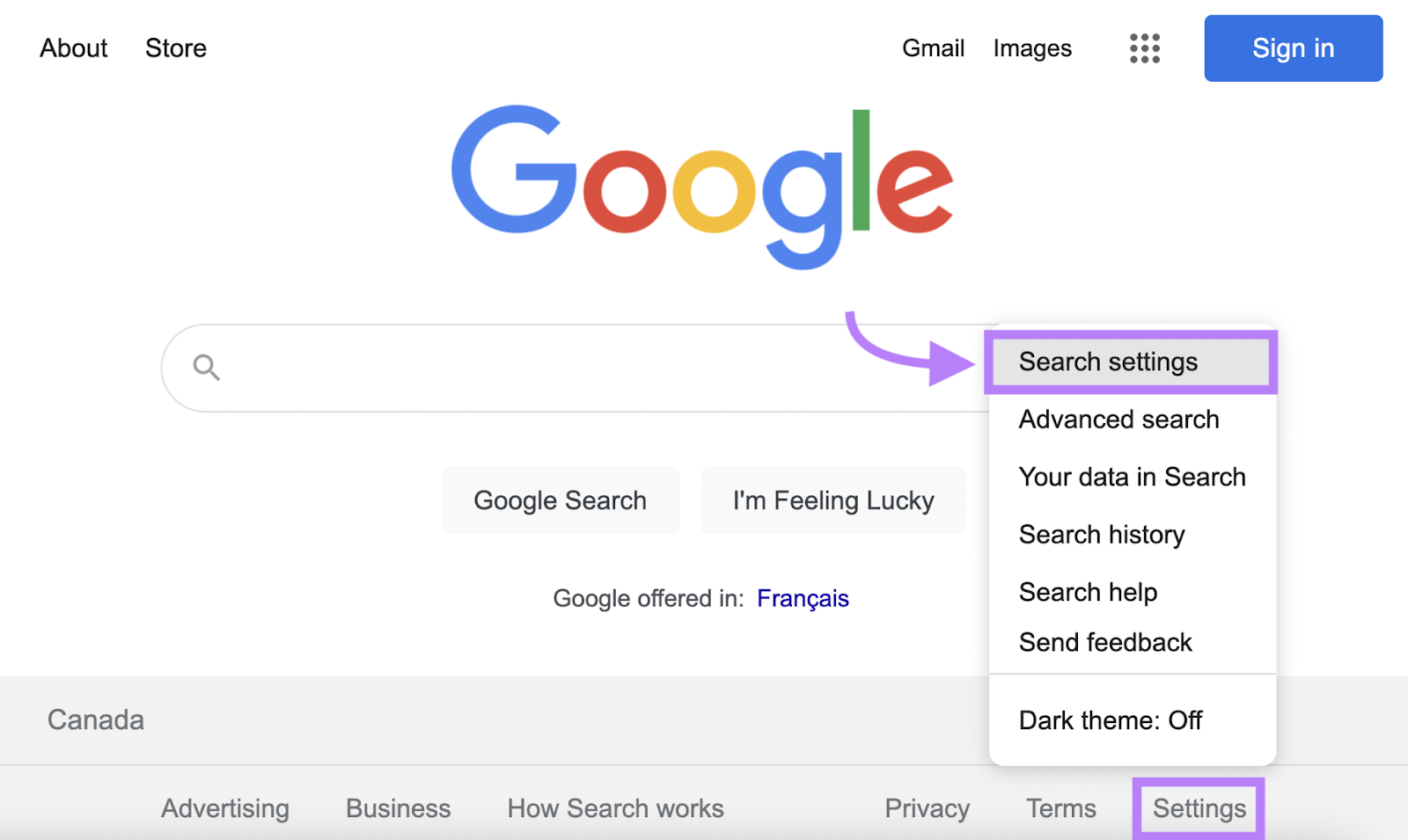 Google “设置”