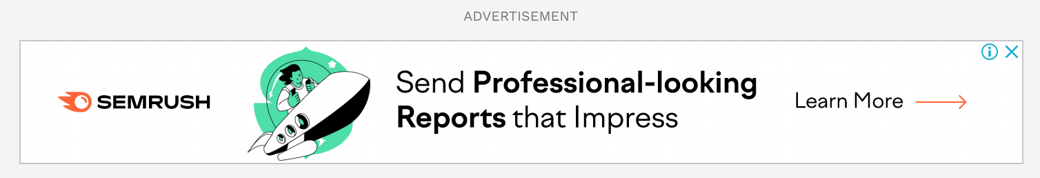 Semrush's ad with 