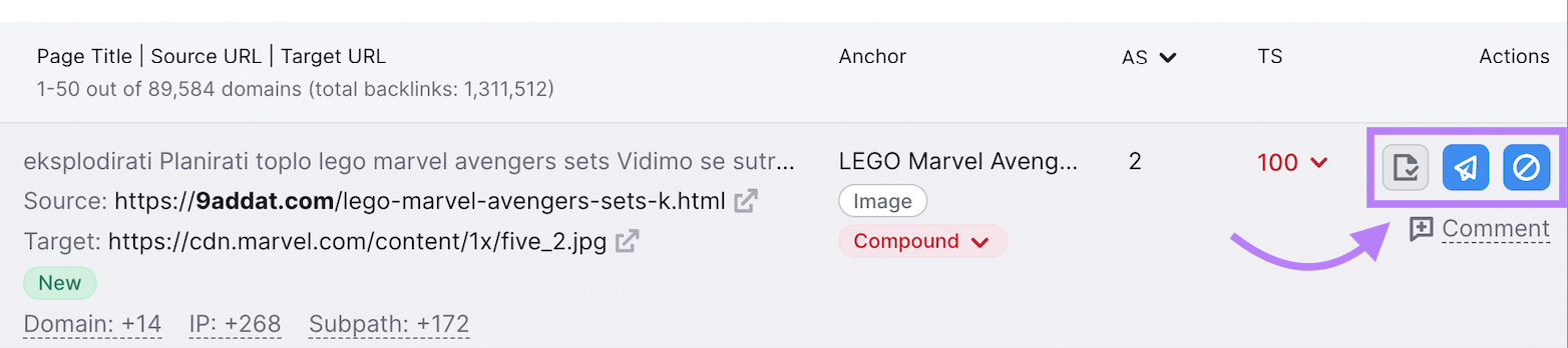 where to remove or disavow links in 反向审计