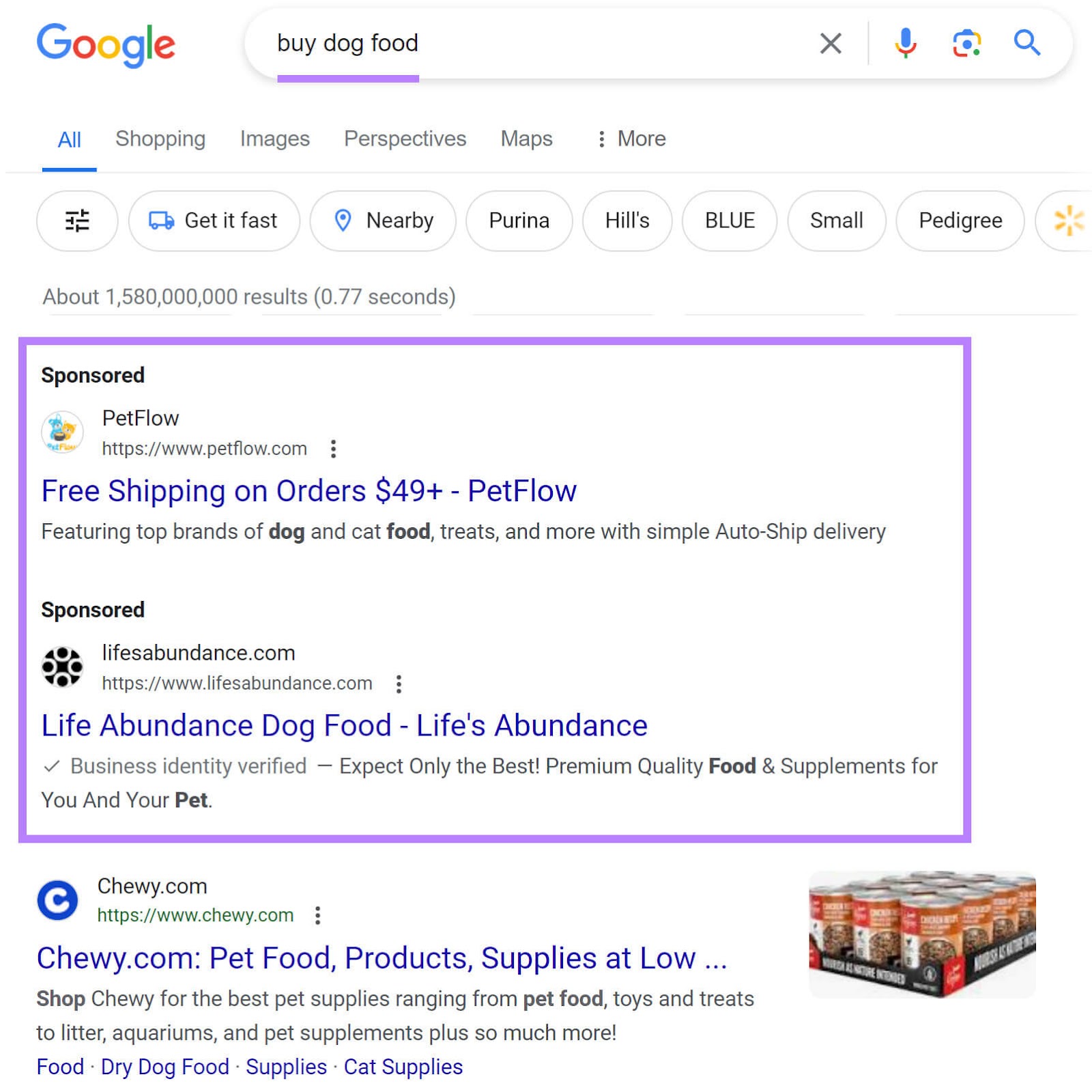 搜索 ads appearing on Google for 