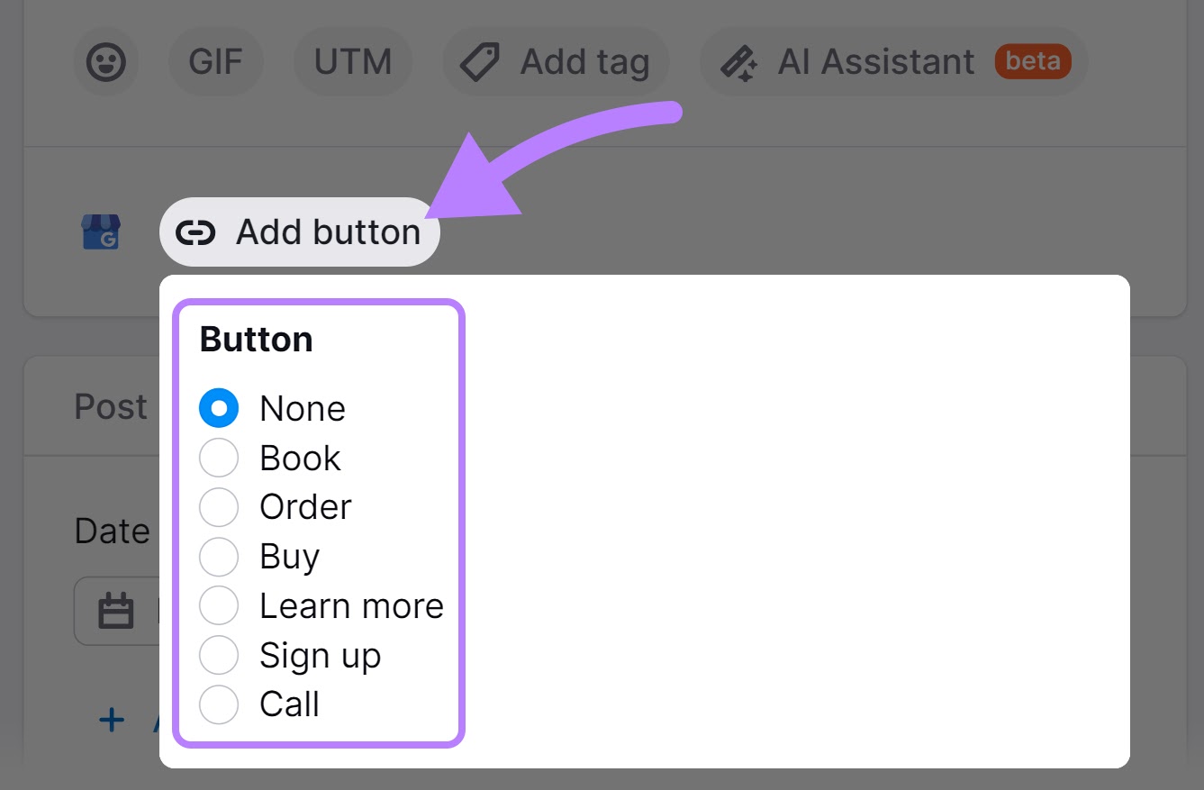 Add a CTA button to your post in 社交海报 tool
