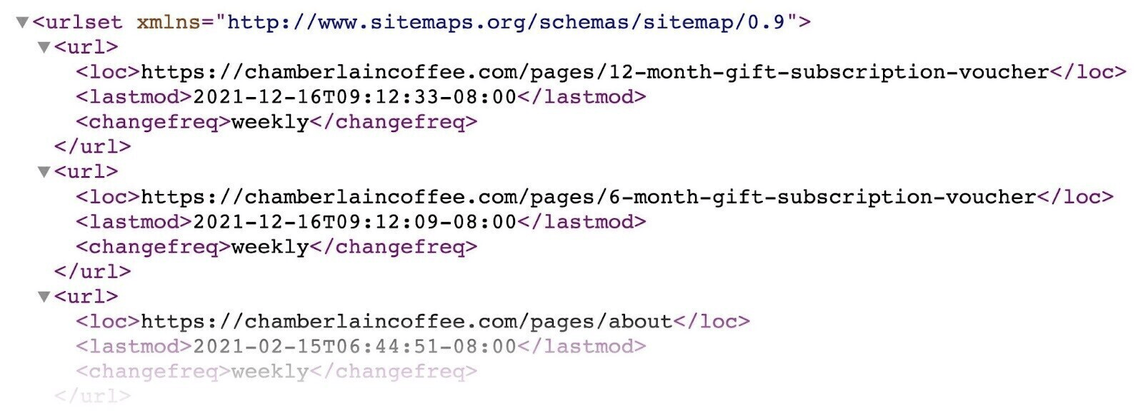 A 网站地图 page example