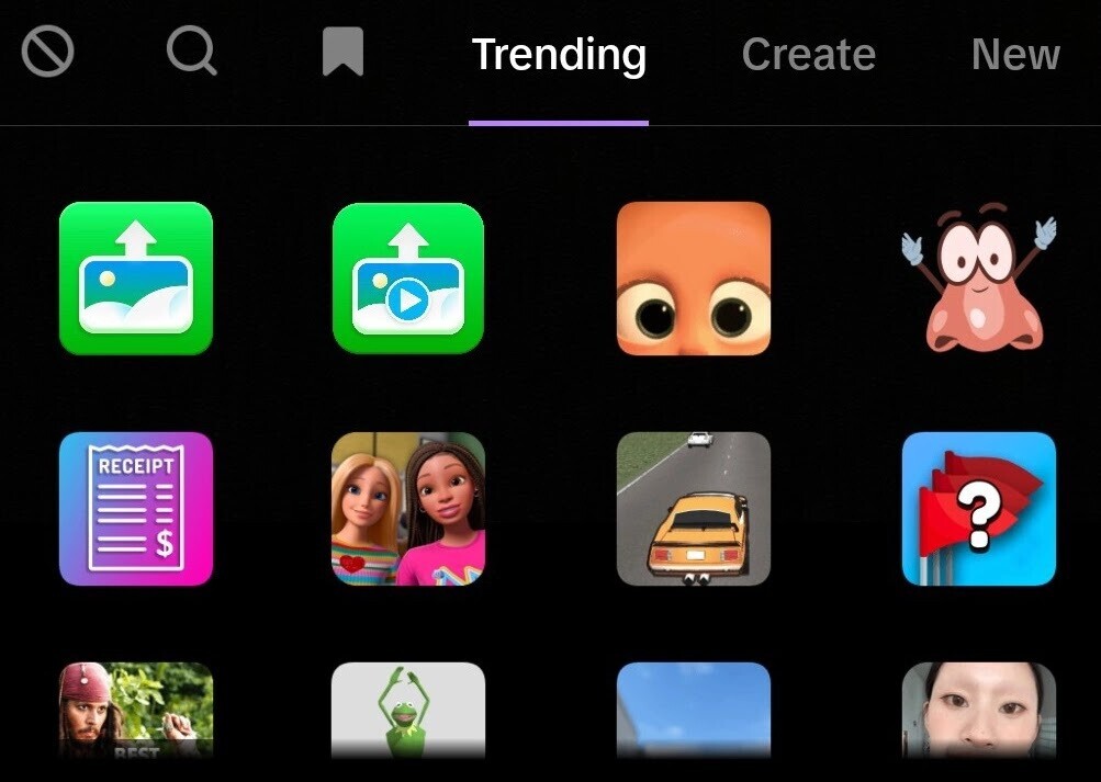 提克托克’s trending effects in the app