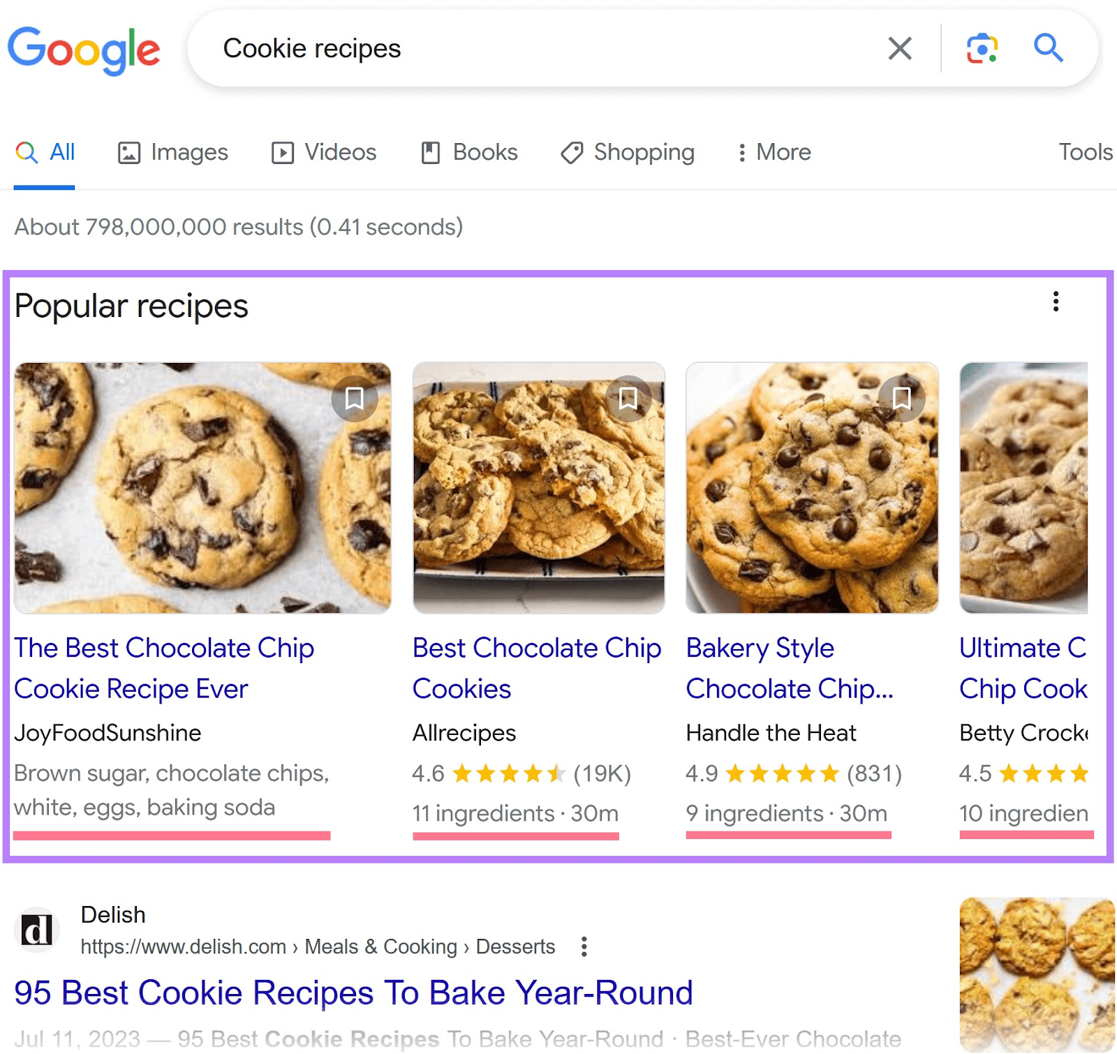 Google SERP for