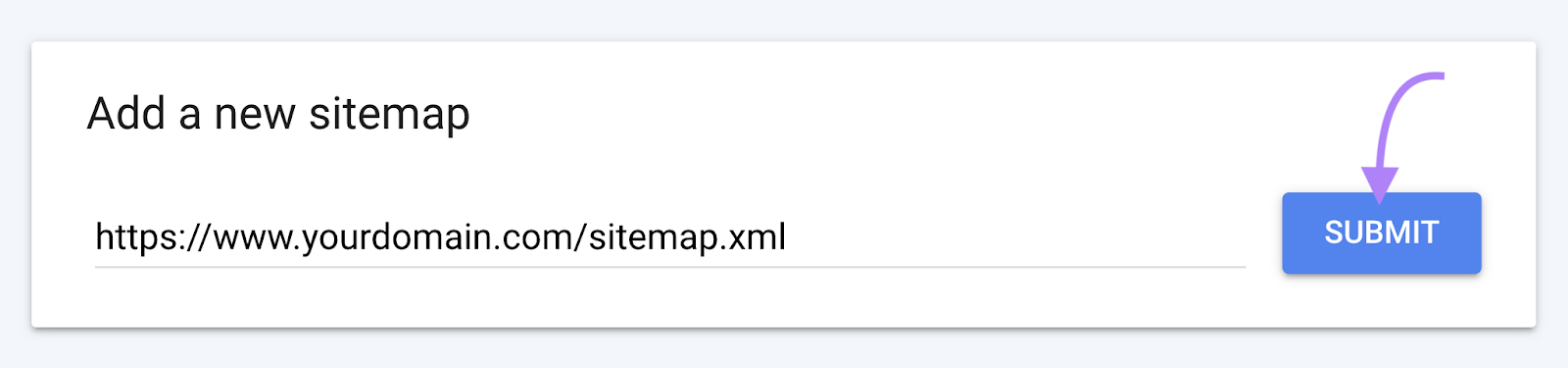 网址 entered into the “Add a new sitemap”section