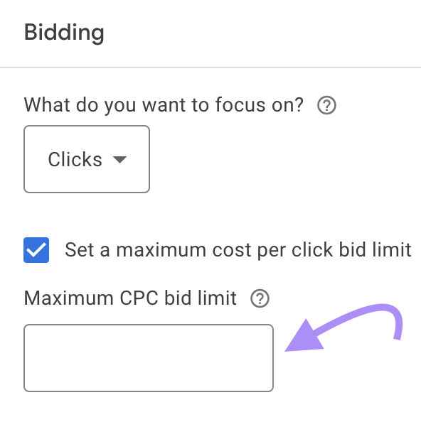 Bidding section in 谷歌广告