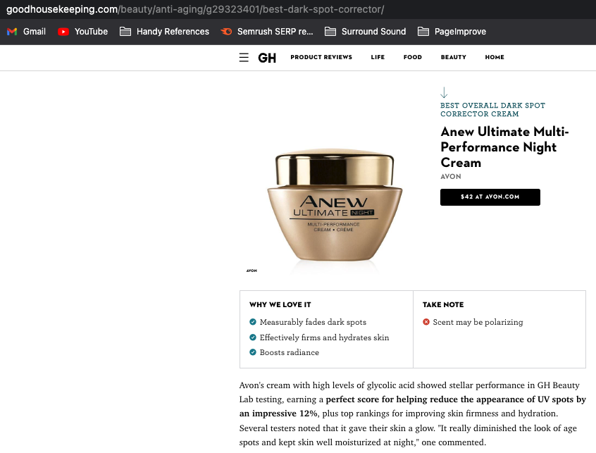 Avon's product in a Good Housekeeping