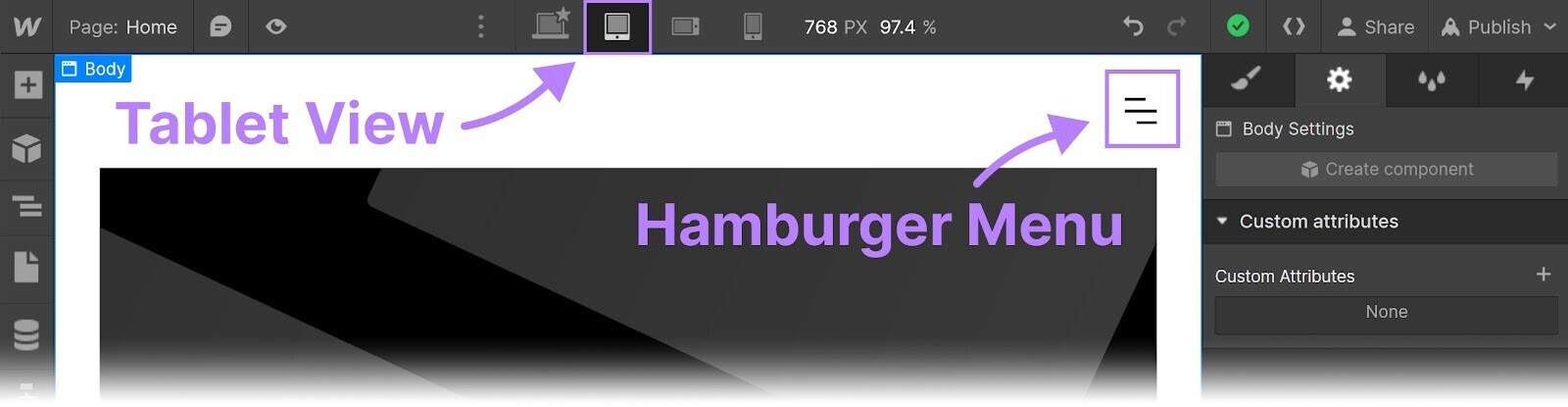 Web流 Designer tablet view