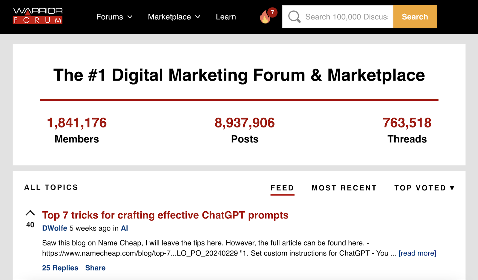 战士论坛 homepage with recent topics和site stats.
