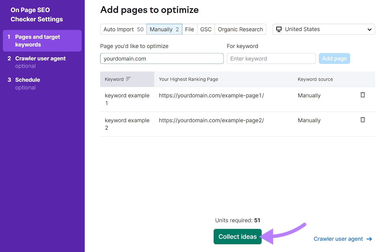 Add pages to optmize to 网页搜索引擎优化检查 tool