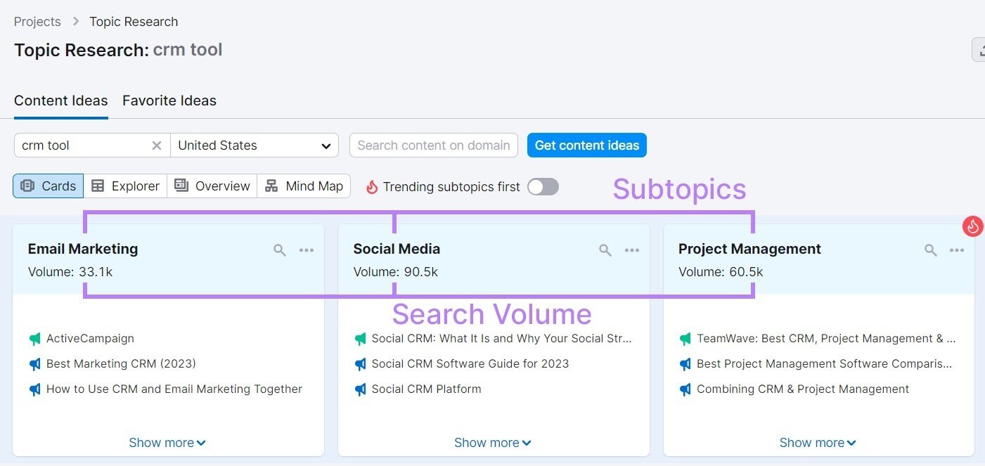 content ideas example in 课题研究 tool