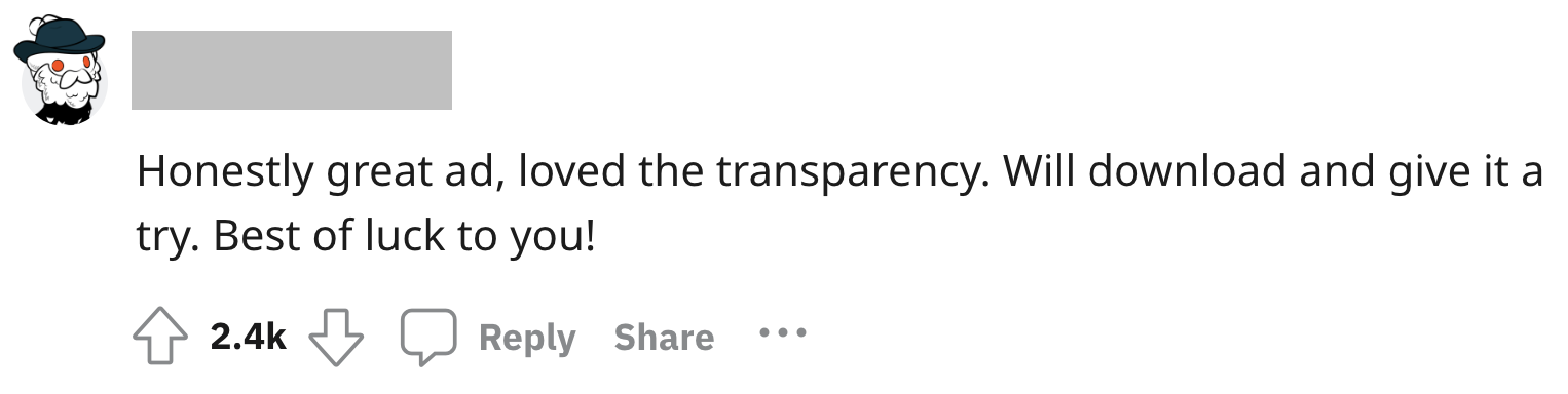 Reddit comment: 