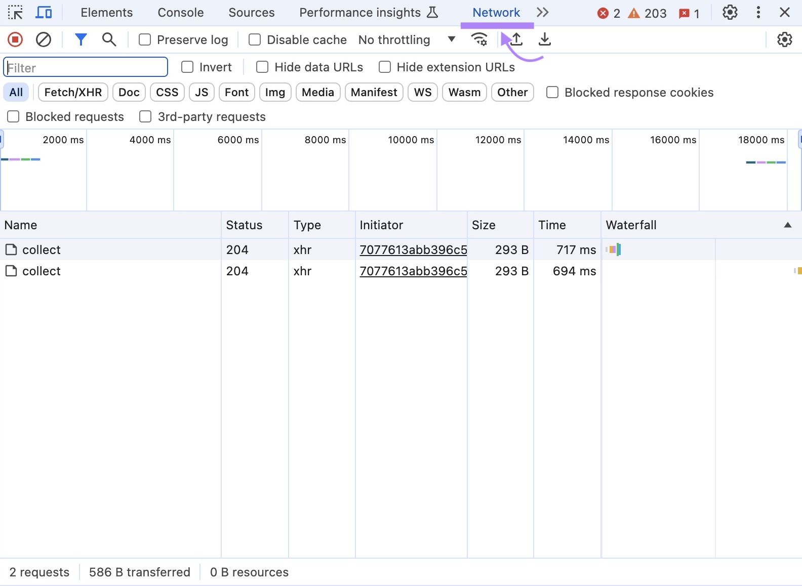 Elements of a web page after clicking 