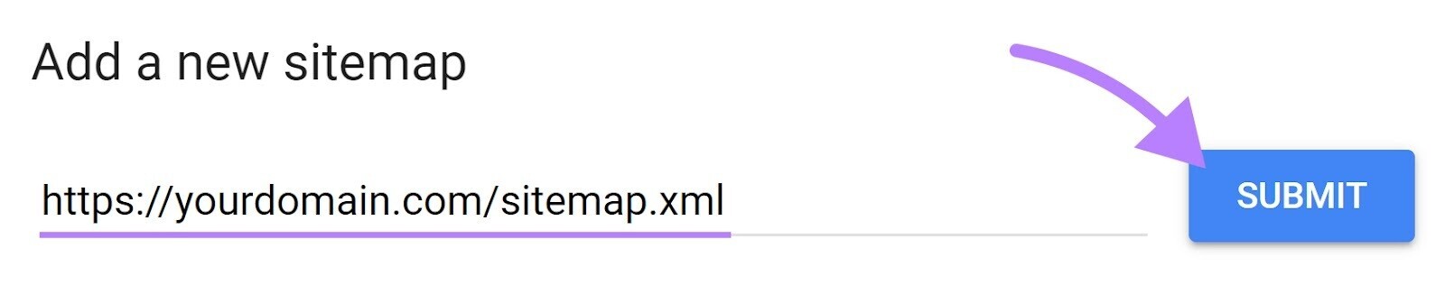 “添加 a new sitemap”section in GSC