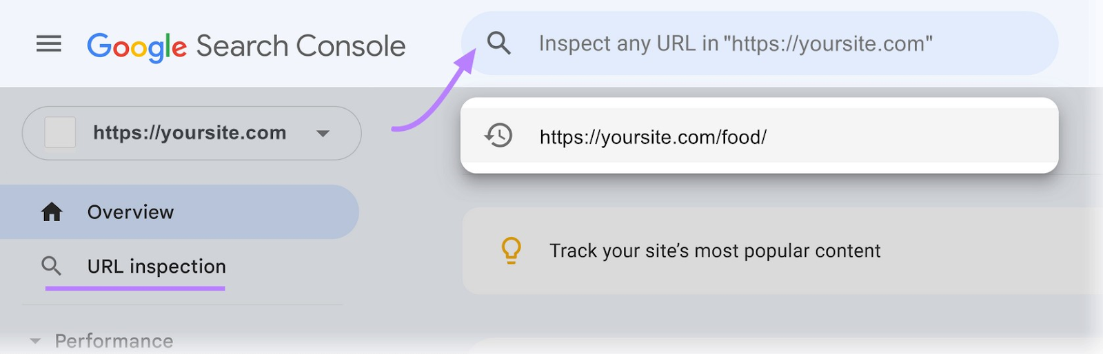 inspect any URL in 谷歌搜索控制台