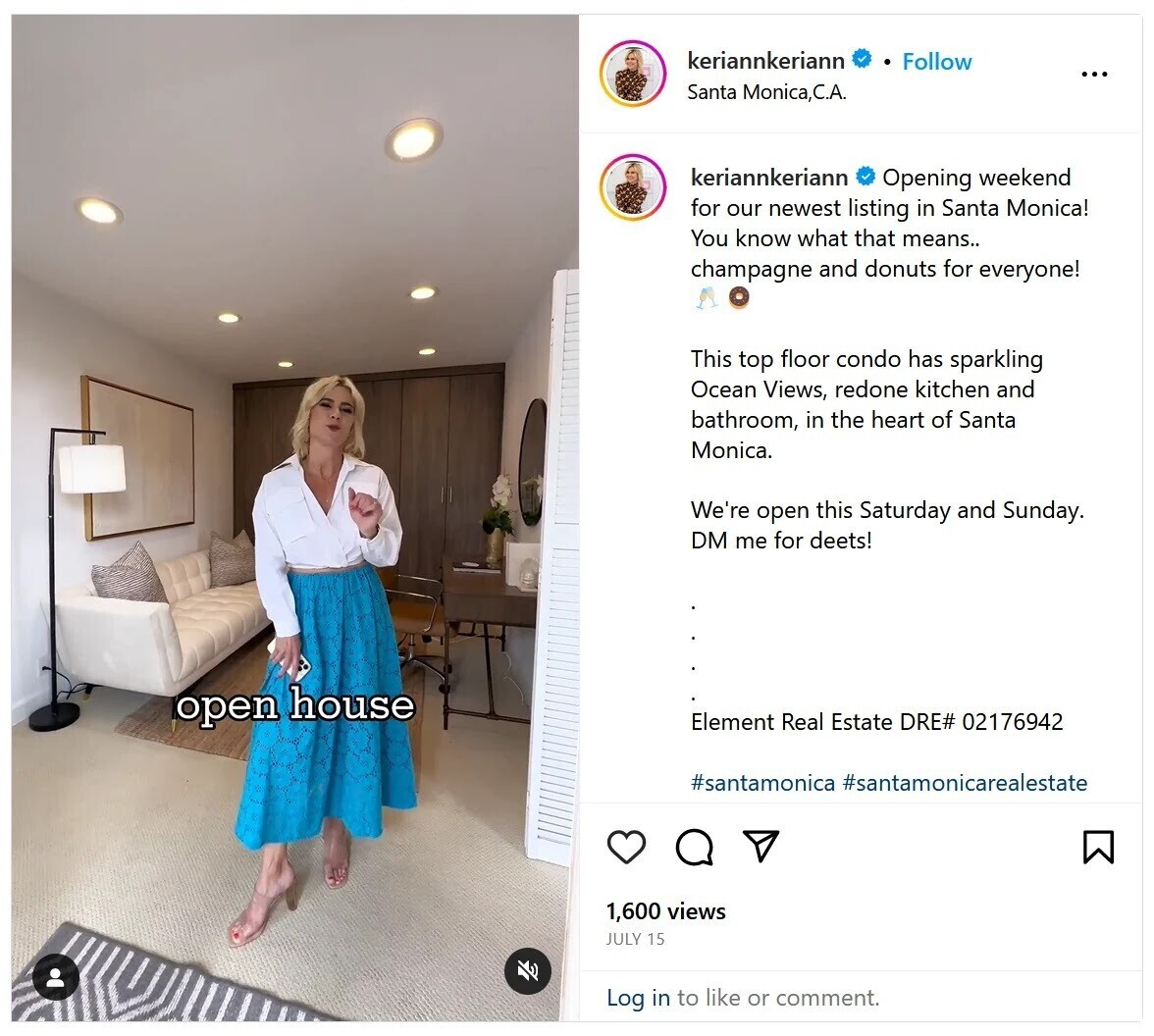 A 短片 open house announcement on Instagram