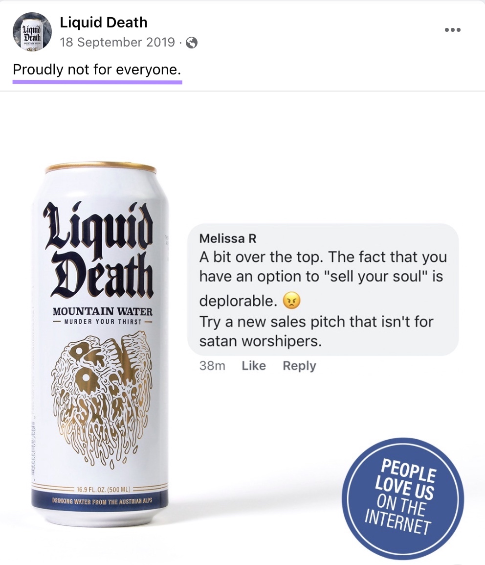 Liquid Death's Facebook广告文案