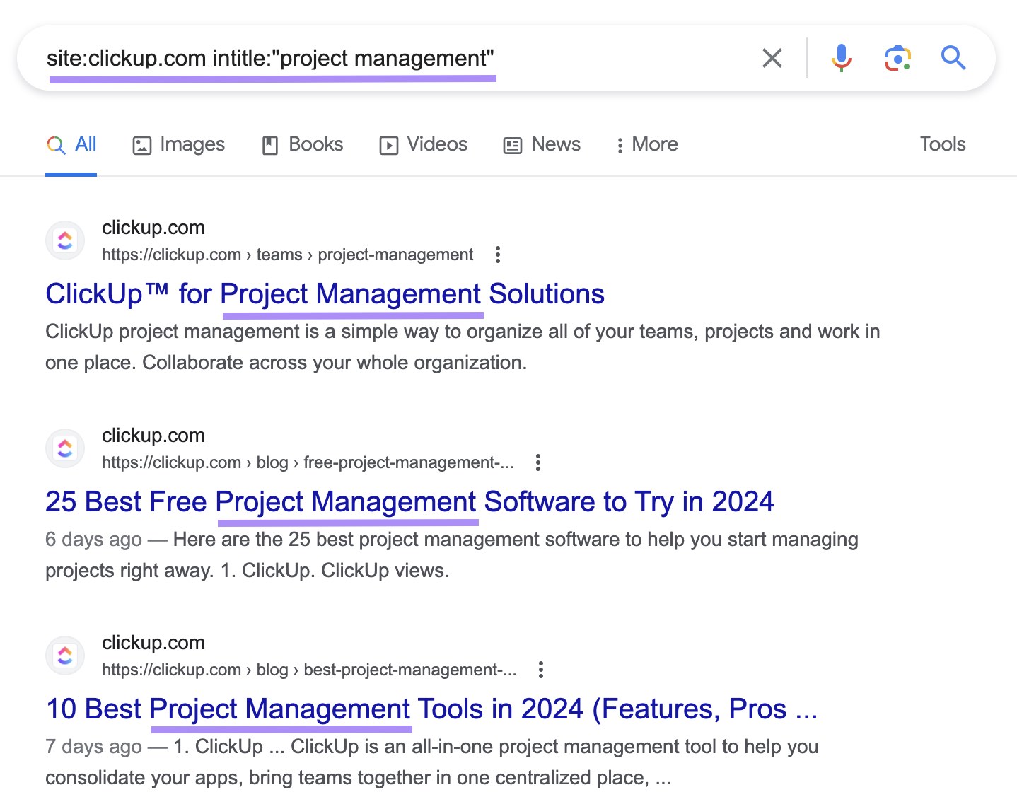 Google's SERP for