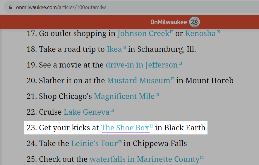 A backlink from an article on a news publication to 
